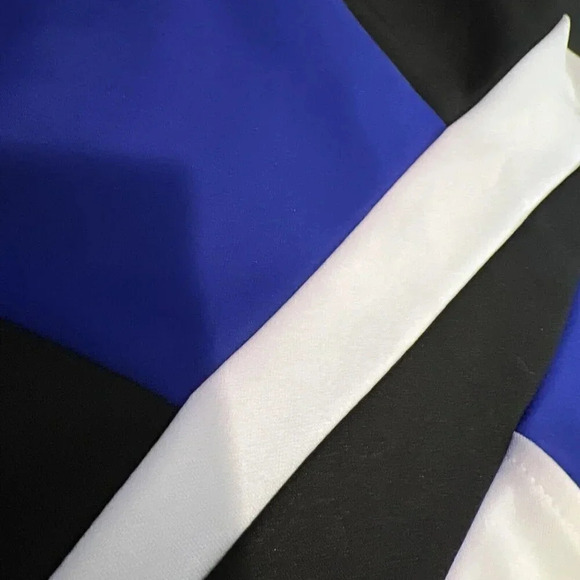 Worthington Skirt and Peplum Top Suit Set Medium Geometric Periwinkle White Blue - Picture 13 of 13